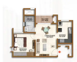 Tata One Bangalore Luxury 1 BHK Floor Plan