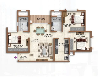 Tata One Bangalore Luxury 3 BHK Floor Plan